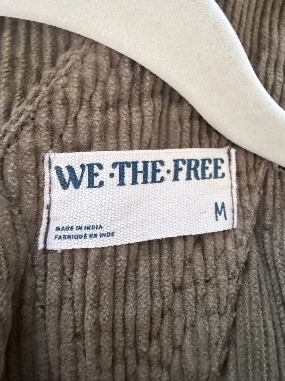 Free People We The Free Corduroy Overalls Medium Olive Utility Baggy Boho - Picture 7 of 8